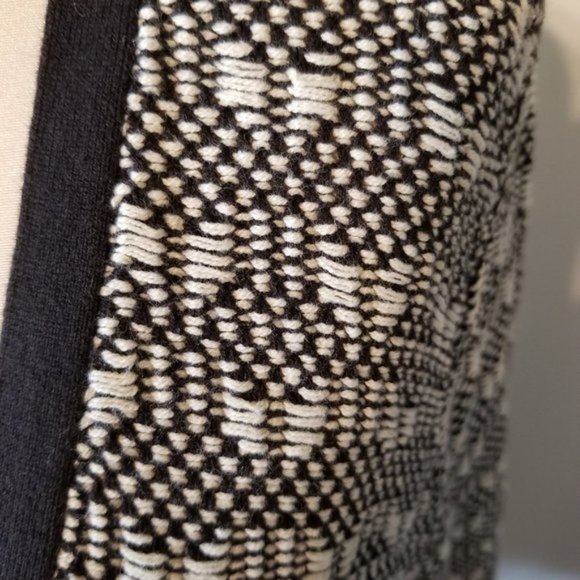 NWT Nanette Lepore Textured Tassel Boho Jacket Cardigan Black and Cream …‌ - Picture 7 of 13